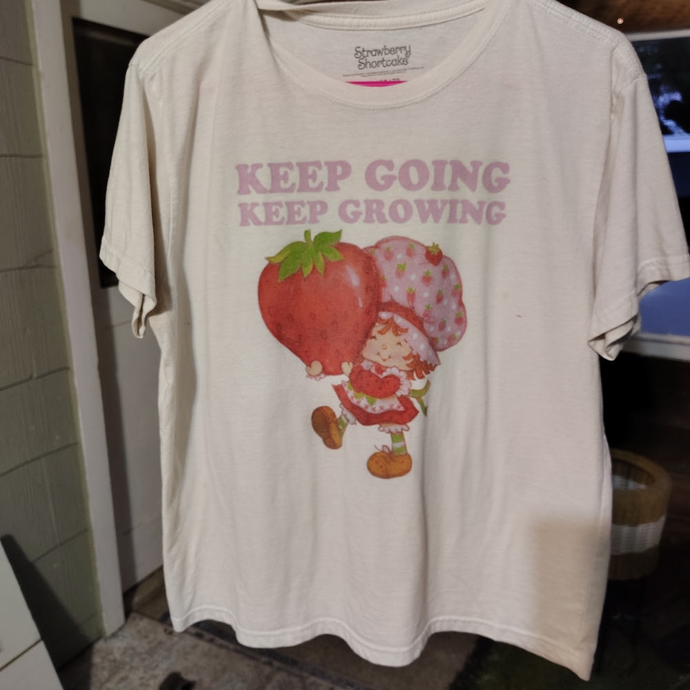 Kids T-Shirt - Cream with Pink and Red Design - Picture 3 of 10